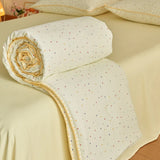 A-Class Double-Layer Soy Fiber Summer Quilt Air Conditioning Single Person Cool Thin Quilt Breathable for Student Home Textiles