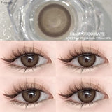 1Pair Natural Brown Contact Lenses for Eyes Colored Lenses Gray Pupils Big Eye Lenses Fashion Beauty Contacts Yearly