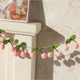 New Cherry Felt Ball Handmade Garland String Wall Hanging Ornament Hair Ball Pendant Kid Room Decoration Baby Shower Party Favor