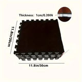 12Pcs Soft Plush Foam Floor Mat Interlocking Carpet Tile Non Slip Thick Play Mat for Living Room Bedroom Kids Room Home Decor
