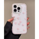 Pink Dog Paw Prints Clear Phone Case For iphone15 14 12 13 16 Pro Max INS Funny Transparent Soft Back Cover Shell