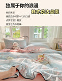 Korean StyleFloral Printed Summer Quilt Soft Skin-friendly Comforter Adults Single Double Washable Summer Lightweight Quilt 1PC