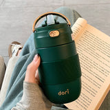 380ml Women's Small Thermal Water Bottle With Handle,Double-layer Stainless Steel Vacuum Flasks,Drinking set,Pocket Thermos Cup