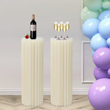 2-Pack Reusable Folding Cardboard Centerpiece Stand Decor | Cylinder Flower Display Column & DIY Plant Holder for Anniversary