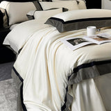 4Pcs Premium 1000TC Egyptian Cotton Simple Solid Color Bedding Set Duvet Cover Bed Sheet/Fitted Sheet Pillowcases Home Textiles