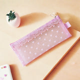 New Flower Edges Cosmetic Bag Lace Heart Transparent Makeup Storage Pouch Sweet Mesh Toiletry Bag Storage for Travel