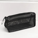 Simple Transparent Double Mesh Pencil Bag Student Gift Cute  School Supplies Pen Case