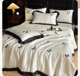 White Butterfly Quilts Air Conditioning Blanket Summer Quilt Silky High Quality Skin-Friendly Bedding with Embroidery 200*230cm