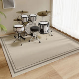 Musical Instrument Drum Set Carpet, Music Room Floor Mat, Soundproofing and Shock Absorption, Large Area Rug, Home Decoration, M