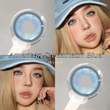 2PCS Fashion Makeup Beauty Colored Contact Lenses for Eyes Degree Myopia Red Eye Soft Anime Cosplay Pink Contact Lens