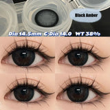 Black Large Diameter Color Contact Lenses Men 1pair/2pcs Color Cosmetics Fashion Accessories with Diopter Prescription Lenses