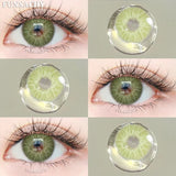 1pair Colorcon Contact Lenses Green Color Lens Natural Brown Eye Contacts Gray Pupils Beautiful Cosmetic Yearly Lenses
