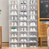 6pcs Transparent Shoe Boxes Stackable Shoe Storage Case Dustproof Plastic Shoes Box Shoes Sneaker Furniture Organizers Boxes