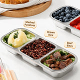 304 Stainless Steel Bento Box Thermal Insulation Portable Divided Lunch Box with Fork Spoon Leak Proof Food Container