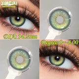 2PCS New Green Color Contact Lenses with Prescription Natural Blue Contact Lens Yearly Cosmetics Gray Pupils Iris Lens