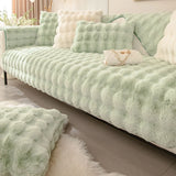 Artificial Rabbit Fur Sofa Cover Non-slip and Dustproof Thick Soft Couch Cover Furniture Protector