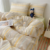 Light Luxury Striped Pure Cotton and Cotton New Bedding Set and Duvet Cover Set Three Piece Four Piece Set