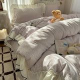 Class A French style printing lace four-piece set, simple small fresh bedding