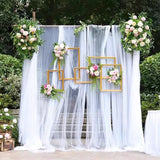 Ikeehome  Set of 2 Wedding Arch Mesh Draping Fabric Sheer for Easter Bridal Shower Backdrop Outdoor Party Arches Church Ceremony Decoratio