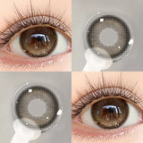 1 Pair(2pcs) Purple/Green/Brown/Black/Grey Comfortable Color Contact Lenses Without Irritation For Girls With Degree