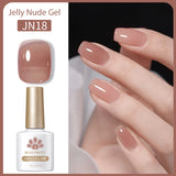 Transparen Gel Nail Polish Pink Jelly Nude Semi Transparent French Nail Camouflage UV Gel Varnish Soak Off Nail Art