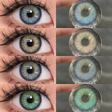 1pair Color Contact Lens for Eyes Fashion Popular Blue Green Contact Lens Brown Eye Lenses Yearly Gray Eyes Makeup Contact