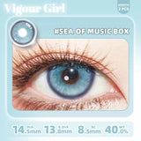 2pcs Half-year Color Contact Lenses Cosmetic Cosplay Pupils Halloween Beauty Women Makeup Blue and Purple Gradient