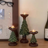 Vintage Tree Resin Candlestick For Candle Small Candle Holder Home Christmas Decoration Table Base Candle Holders