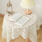 Lace Hollow Out Tablecloth Square Coffee Table Cloth Embroidery Flower Table Cover Hotel Wedding Party Dining Home Decor