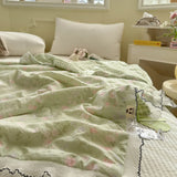 Princess Summer Quilt Washed Cotton Air Conditioner Student Dormi Thin Quilt With Lace Skin-friendly Soft Blanket Home Textiles