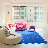 Klein Blue Irregular Decorative Living Room Carpet Simple Bedroom Soft Rug IG Cloakroom Leisure Area Plush Mats Ковер Tapis