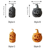 Handcrafted Halloween Woven Pumpkin with Removable Lid Rustic-style Pumpkin Candy Storage Basket Plastic