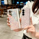Luxury Aurora Shell Pattern Hard Case for Samsung Galaxy Z Fold 7 6 5 4 fold7 zfold Fold6 Colorful Acrylic Shockproof Back Cover