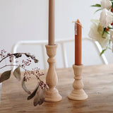 Wood Natural Unfinished Candlesticks Holders Retro Unpainted Classic Craft Creative DIY Candle Holder Home Wedding Decoration