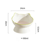 Cat Bowl Ceramic Cat Food Bowl Dog Bowl Food Bowl Rice Bowl Large-diameter Water Bowl Slanted Mouth Bowl Anti Knock Pet Supplies