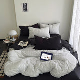 3/4pc Autumn Bedding Set Star Geometric Print Soft Polyester Duvet Cover Set+Bed Sheet Twin Full Queen Home Drom Bedding