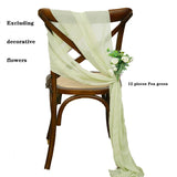 12Pcs Wedding Chair Sashes 7x108Inch Sheer Chiffon Chair Fabric Covers for Party Christmas Bridal Baby Shower Wedding Decoration
