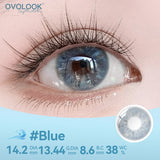 2pcs Crystal Gradient Blue Colored Lenses 14.5mm Clear Texture Daily Makeup Party Shiny Brown Lenses Gray Lens For Women