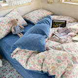 New autumn and winter thickened milk fleece bed 4-piece set double yarn quilt cover bed sheet three-piece set for students