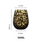 Vintage Leopard Goblet Crystal Glass Wine Glass Cup Round Belly Antique Glasses Cocktail Whiskey Glasses Barware Drinkware Cups