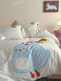 Korean Sle Cute Pure Cotton Bedding Set 3-4 Pieces Dormi Student Patchwork Embroidery Duvet Cover eet Bedding