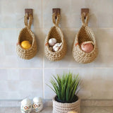 Hanging Baskets for Veggies Kitchen Fruit Basket Wall Baskets Woven Produce Holder Storage Fruit Wall Hooks Home Restaurant