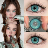 New 2pcs Colored Contact Lenses for Eyes with Prescription Myopia Lenses Natural Blue Iris Lens High Quality Soft Lenses