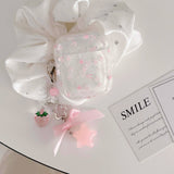 Pink flower imd earphone case wireless bluetooth charging box for apple airpods 4 1 pro 2nd 3 2 cartoon cover fundas
