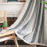 Boho Curtains Semi Sheer Floral Embroidery Cotton Fabric Linen Light Filtering Pocket Rod Windows Drapes for Living Room Bedroom