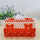 Bead String Pearl Bow Tissue Boxes Originality Manual Toilet Paper Storage Box Hotel Home Shower Room Desktop Tissue Box