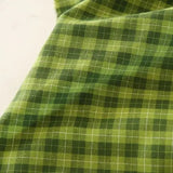 145x50cm Retro Nostalgic Green Plaid Yarn-Dyed Polyester Cotton Linen Coarse Cloth Tablecloth Home Handmade Fabric