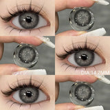 Myopia Lenses 1pair Color Contact Lenses for Eyes Brown Prescription Lens Cosmetic Black Lense Yearly Gray Contact Lens