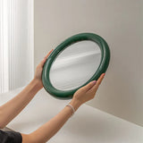 CuteLife Yellow Round Plastic Frame Makeup Decorative Mirrors Aesthetic Dressing Table Mirror For Bedroom Home Decor Wall Mirror