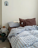 Hua Face  Simple Milk Velvet Stripe een Letter Four Piece Bedding Set Soft Skin Friendly Bloggers Sle Jiangsu Made
